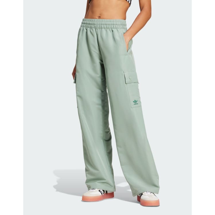 adidas Originals Essentials woven cargo pants in silver green | ASOS