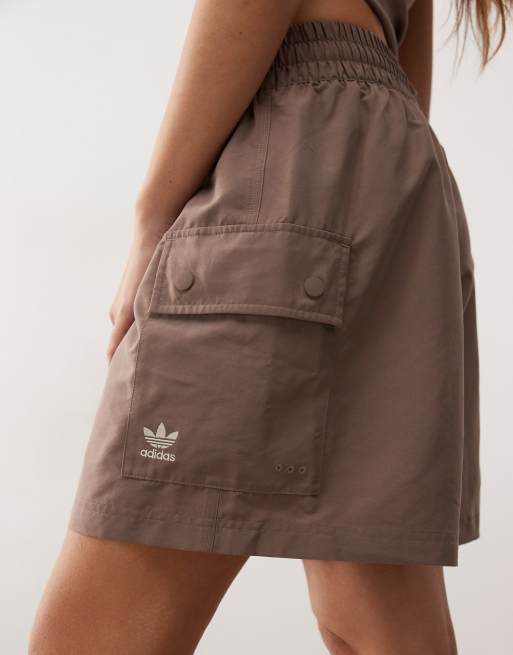 adidas Originals Essentials Woven High-Waist Cargo Shorts in