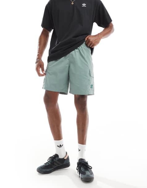 adidas Originals Trefoil Essentials cargo shorts in green