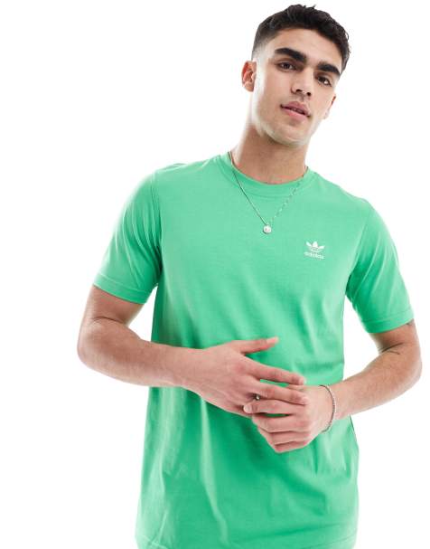 adidas Originals – Essentials – Zielony T-shirt z logo Trefoil - view 1