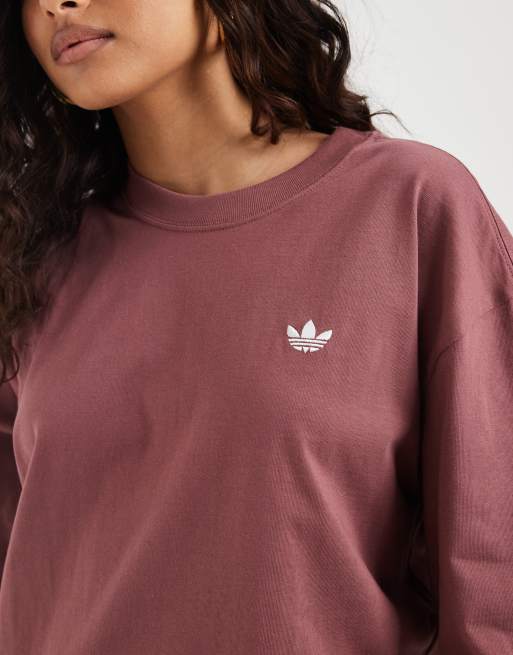 adidas Originals essentielles Oversize-T-Shirt in gedecktem Braun, 2 von 4