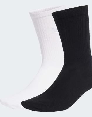 adidas Originals - Everyday Icons - 2 Paar Crew-Socken in Weiß/Schwarz