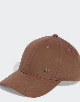 adidas Originals Everyday icons cap with tonal metal trefoil in brown ...