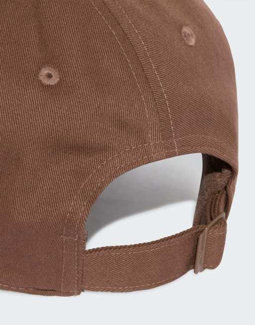 adidas Originals Everyday icons cap with tonal metal trefoil in brown ...