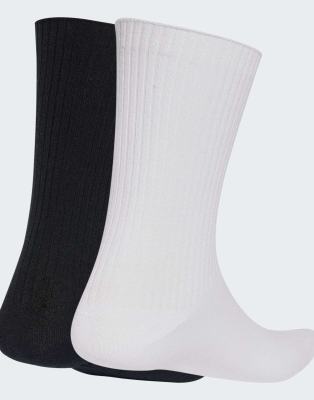adidas Originals - Everyday Icons - Lot de 2 paires de chaussettes - Blanc/noir