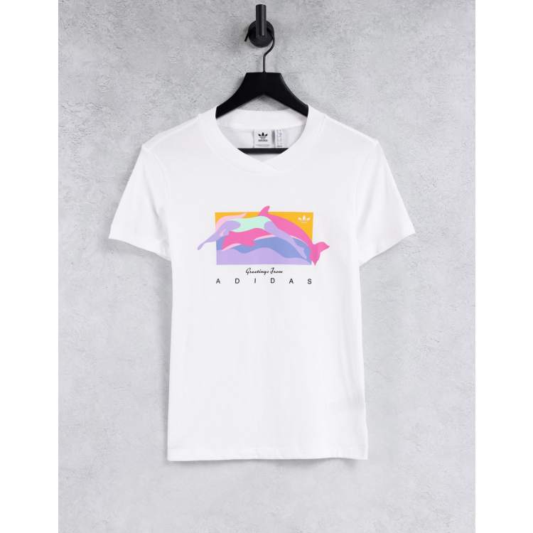[teket] / ☆ 25SS Dolphin Friends Tee / White life is better with friends' dolphin graphic tee | Five Below