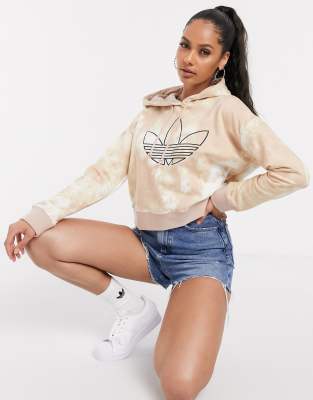 adidas cropped hoodie beige