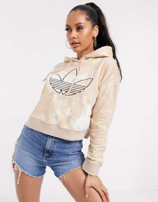 adidas cropped hoodie beige