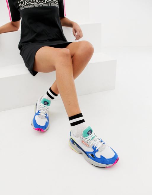 Adidas falcon blanc multicolor clearance