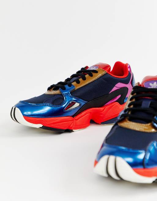 Adidas falcon bleu rouge on sale