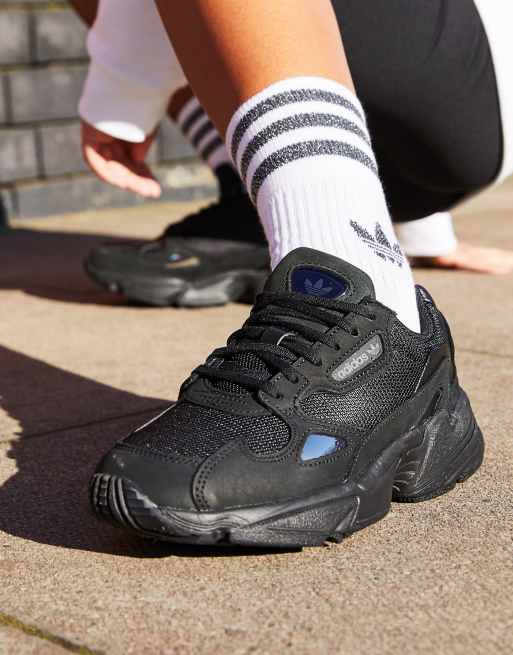 Adidas falcon hot sale trainers black