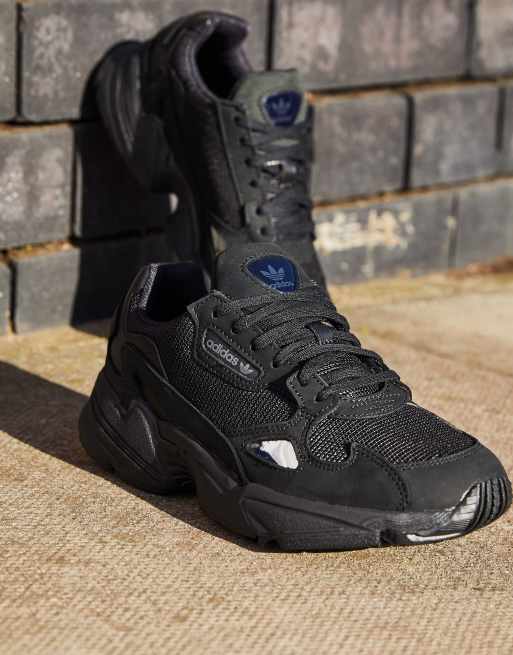 Adidas originals falcon clearance core black trainers