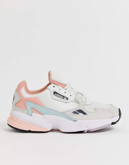 Adidas Originals Falcon In White Tint And Trace Pink