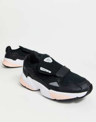 adidas originals falcon sneaker in black and pink