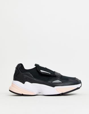 adidas originals falcon sneaker in black and pink