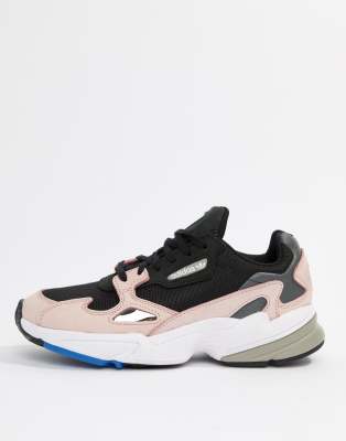 adidas originals falcon sneaker in black and pink