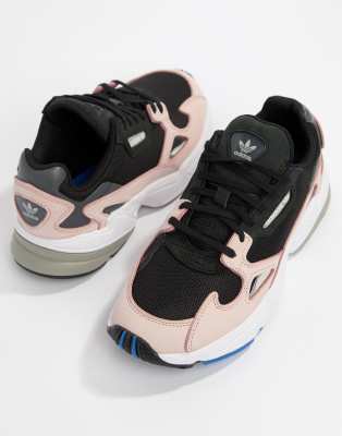 adidas originals falcon sneaker in black and pink