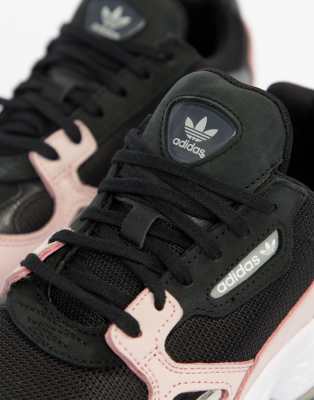 adidas originals falcon sneaker in black and pink