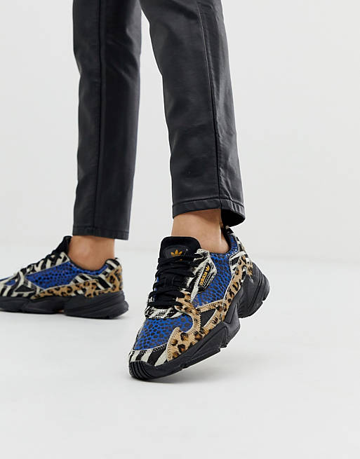 invención Tanga estrecha Motear adidas Originals Falcon sneakers in contrast leopard prints | ASOS
