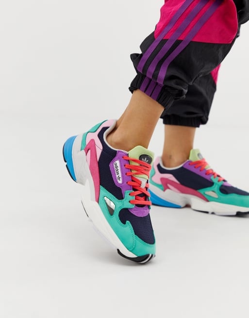 adidas Originals Falcon sneakers in navy and green | ASOS