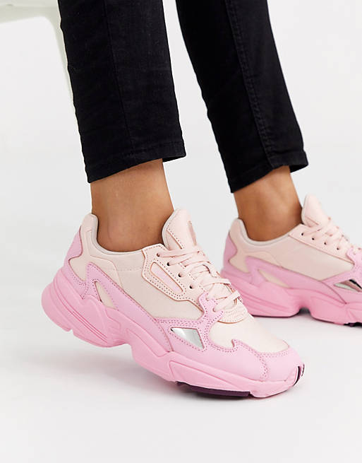 Mania Across George Bernard adidas Originals Falcon sneakers in pink tint | ASOS