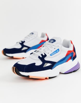 adidas white and navy falcon