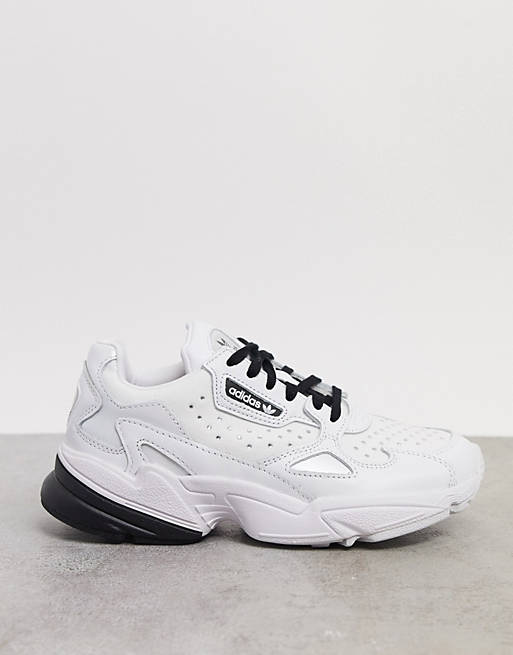 Does not move function nightmare adidas Originals falcon sneakers in white | ASOS