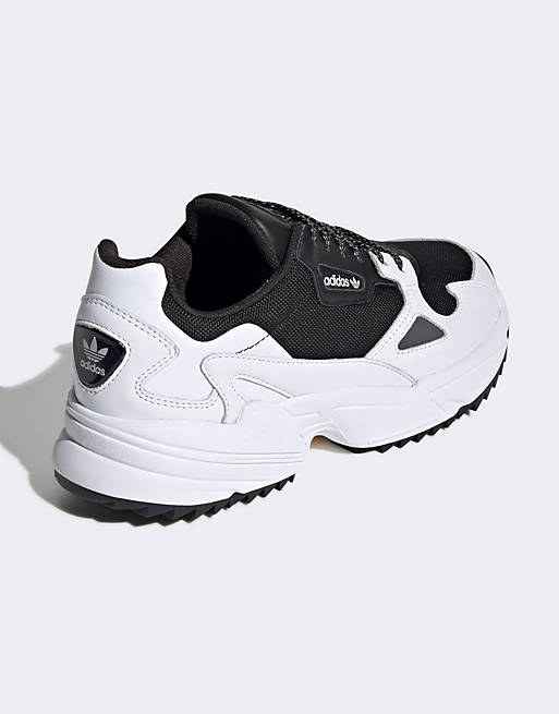 adidas Originals Falcon trail shoe in black and white