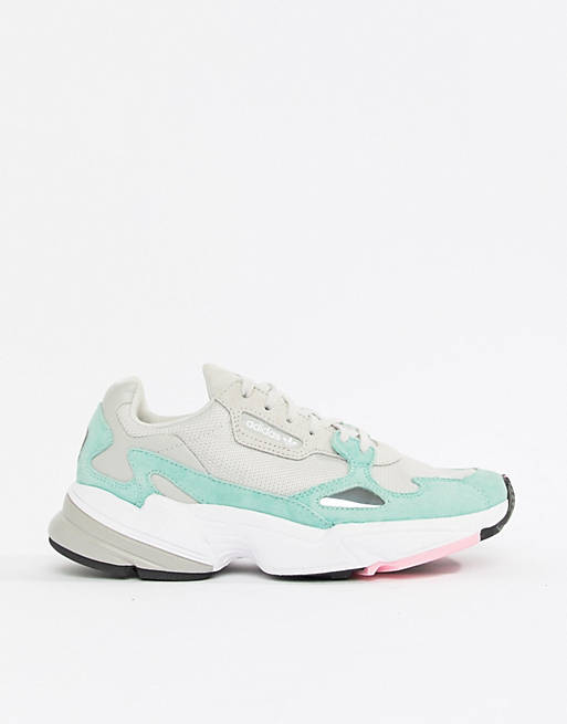 adidas Originals Falcon Trainer In Grey And Mint