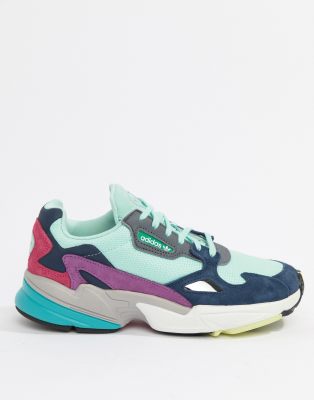 adidas originals falcon trainer in white multi