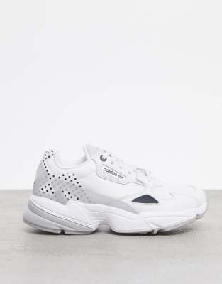 adidas originals triple white falcon trainers