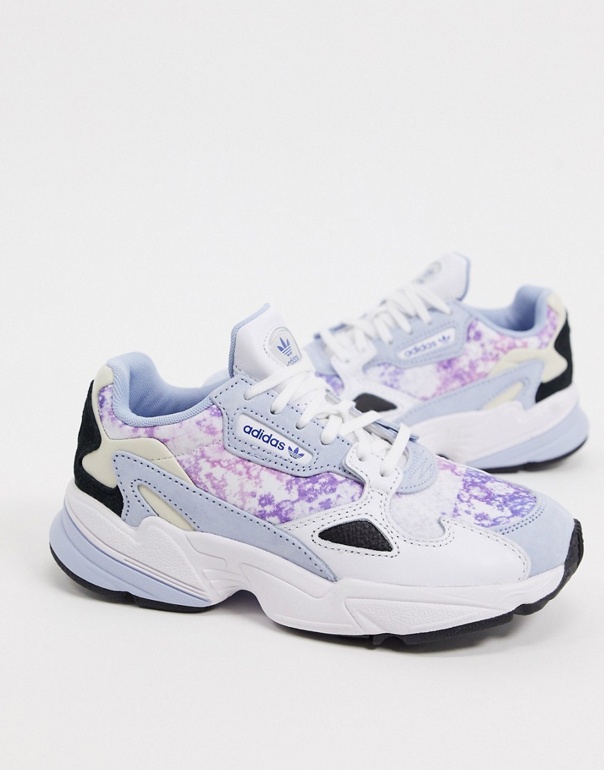 Adidas Originals Falcon trainers in blue and pink-White