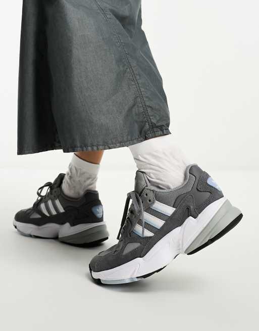 Womens adidas dark grey yung sale og suede trainers