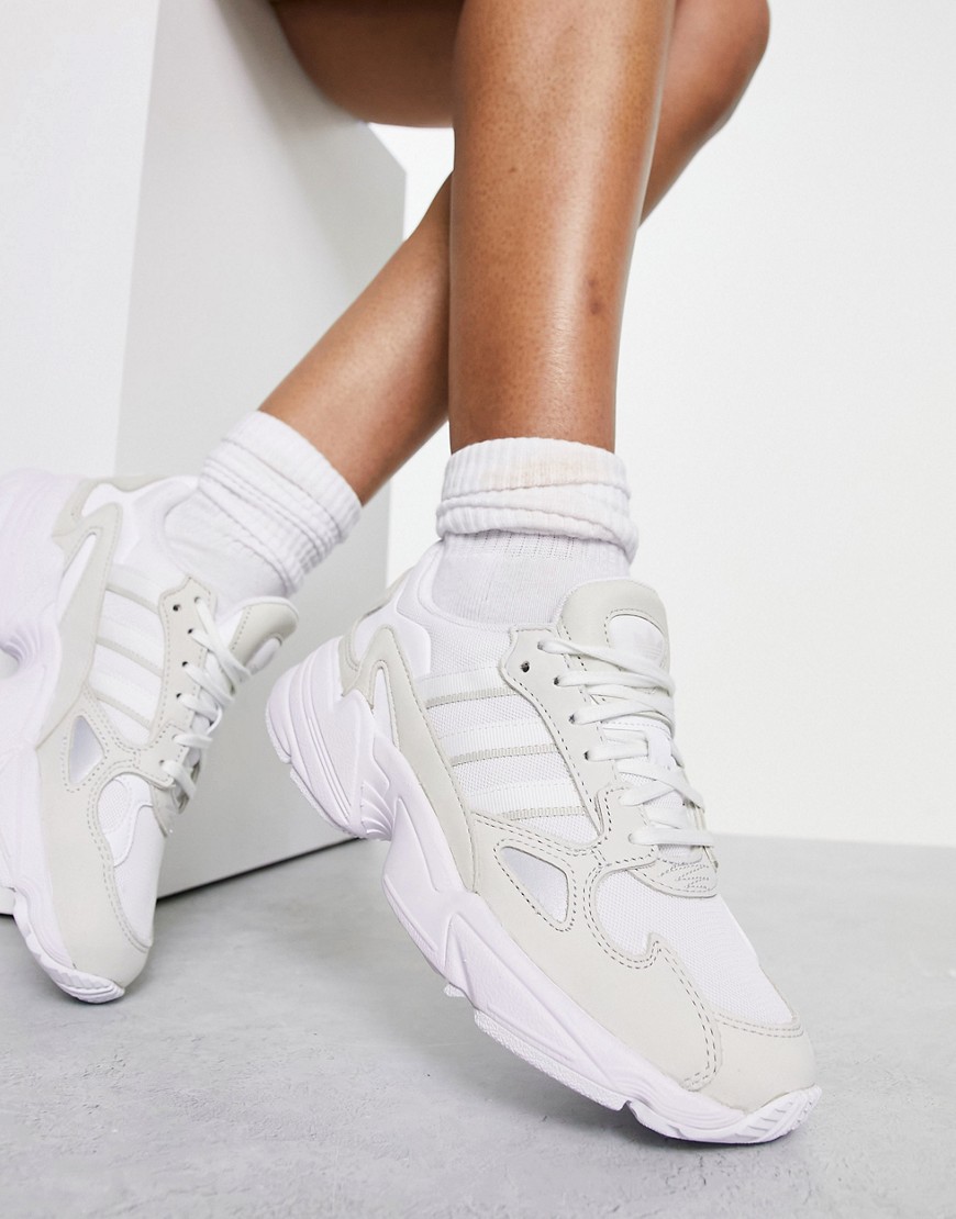 adidas Originals Falcon trainers in white and silver