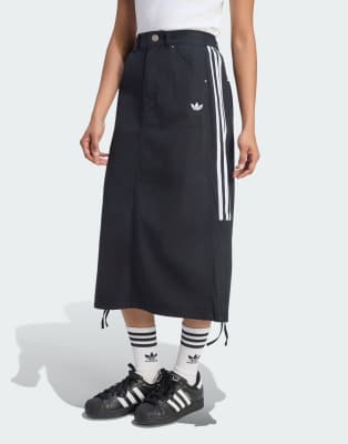 adidas Originals fallskärmskjol i svart — kjol med fickor från ASOS