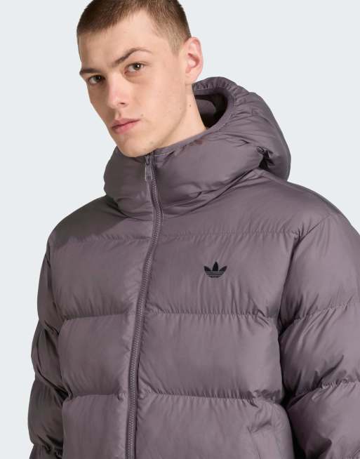 adidas Originals – Farblich abgestimmte Pufferjacke in Grey Strata
