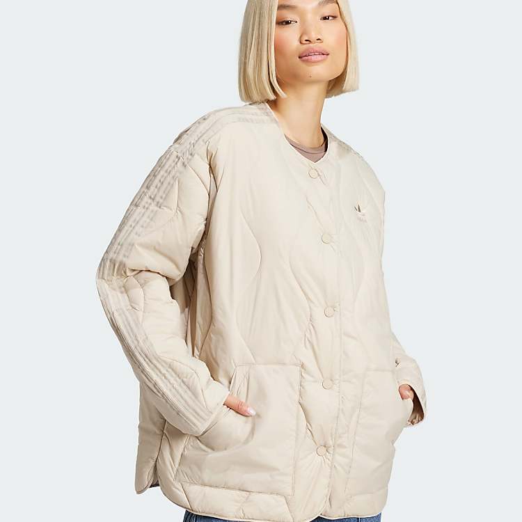 adidas Originals Fashion Quilted Liner Jacket in beige | ASOS adidas Originals Fashion Quilted Liner Jacket in beige | ASOS