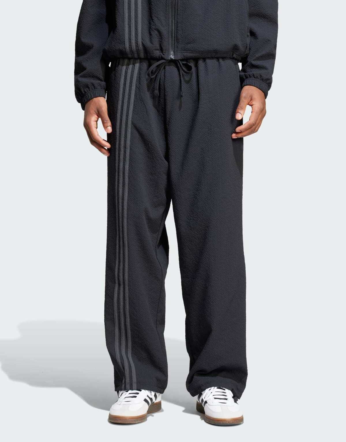 adidas Originals Fashion seersucker firebird track pants in black