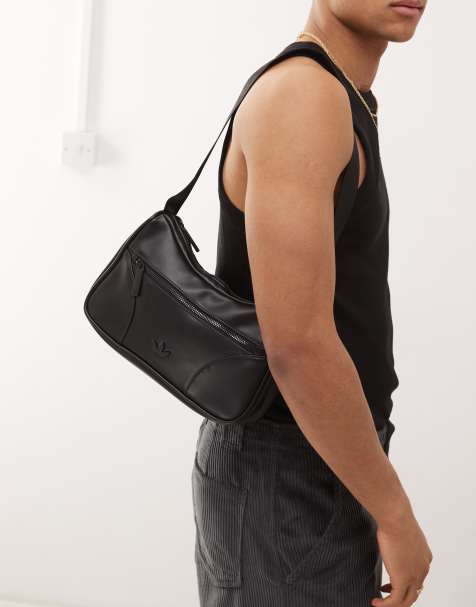 adidas Originals faux leather shoulder bag in black - view 1
