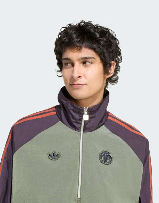 adidas Originals Fc bayern terrace icons half-zip jacket in base