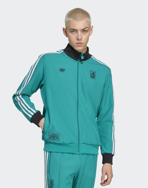 adidas Originals – FC Liverpool Terrace Icons – Trainingsoberteil in Meergrün