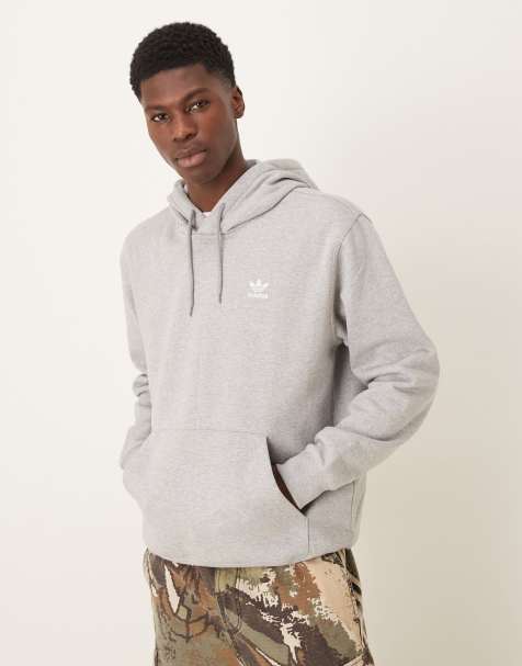 adidas Originals - Felpa basic ampia grigio mélange con cappuccio - view 1