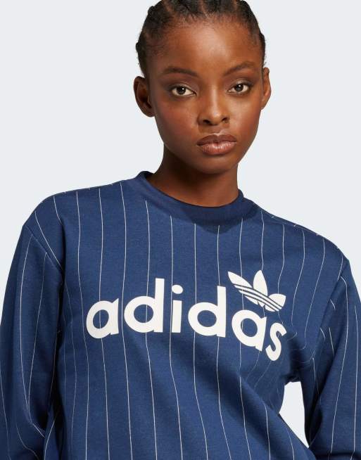adidas Originals Felpa blu con motivo gessato ASOS