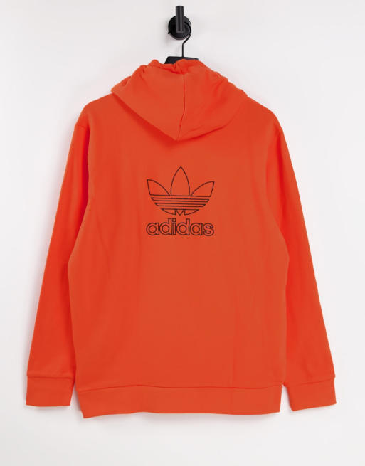 adidas Originals Felpa con cappuccio e stampa sul retro colore arancione ASOS