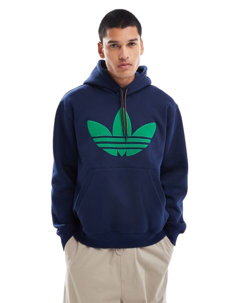 adidas Originals - Felpa con cappuccio in pile blu stile anni '70 - view 1