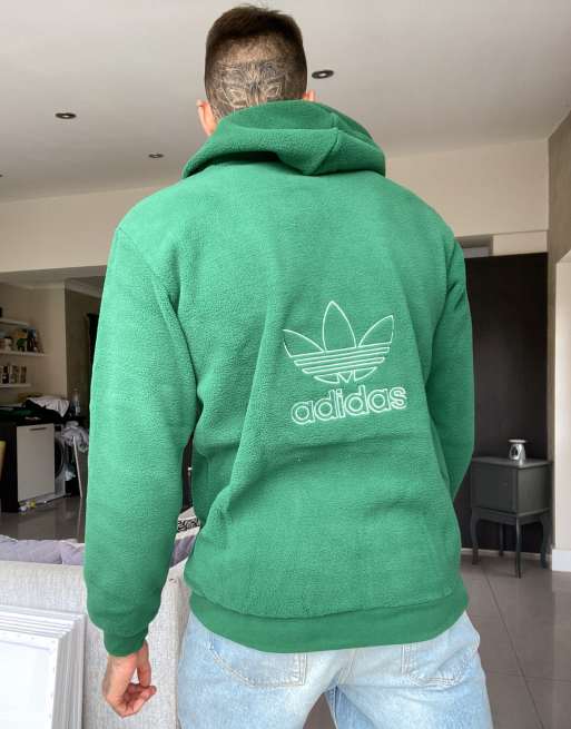 adidas Originals Felpa con cappuccio in pile termico verde ASOS