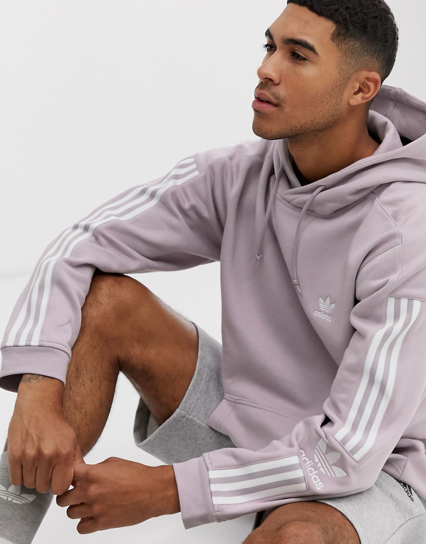 Adidas Originals - Felpa con cappuccio lilla con logo-Viola