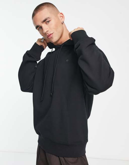 adidas Originals - Felpa con cappuccio nera in nylon con logo