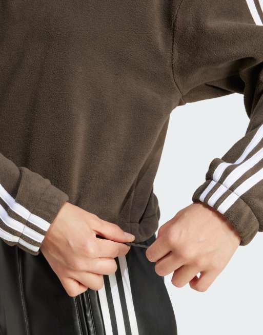 adidas Originals Felpa in pile termico con zip corta vestibilita ampia ASOS