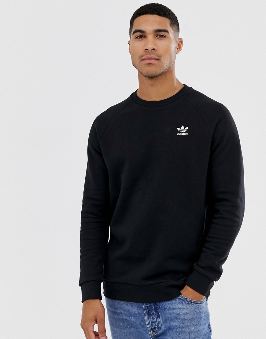 Adidas Originals - Felpa nera con piccolo logo-Nero